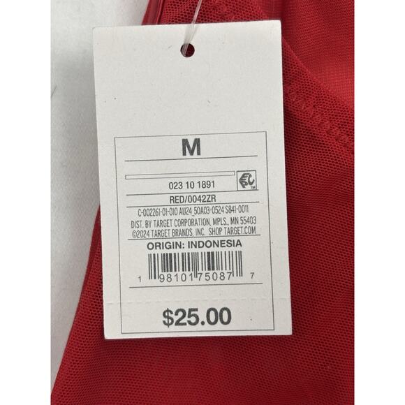 NWT Target Women's Red Satin Rhinestone Lingerie Corset Bra Top Auden Size M - Picture 8 of 8